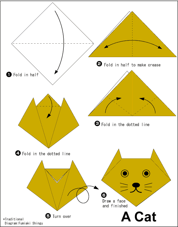origami kucing berdiri